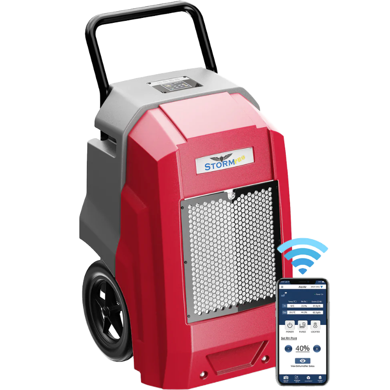 AlorAir Storm Pro Commercial Dehumidifier - Red with Phone