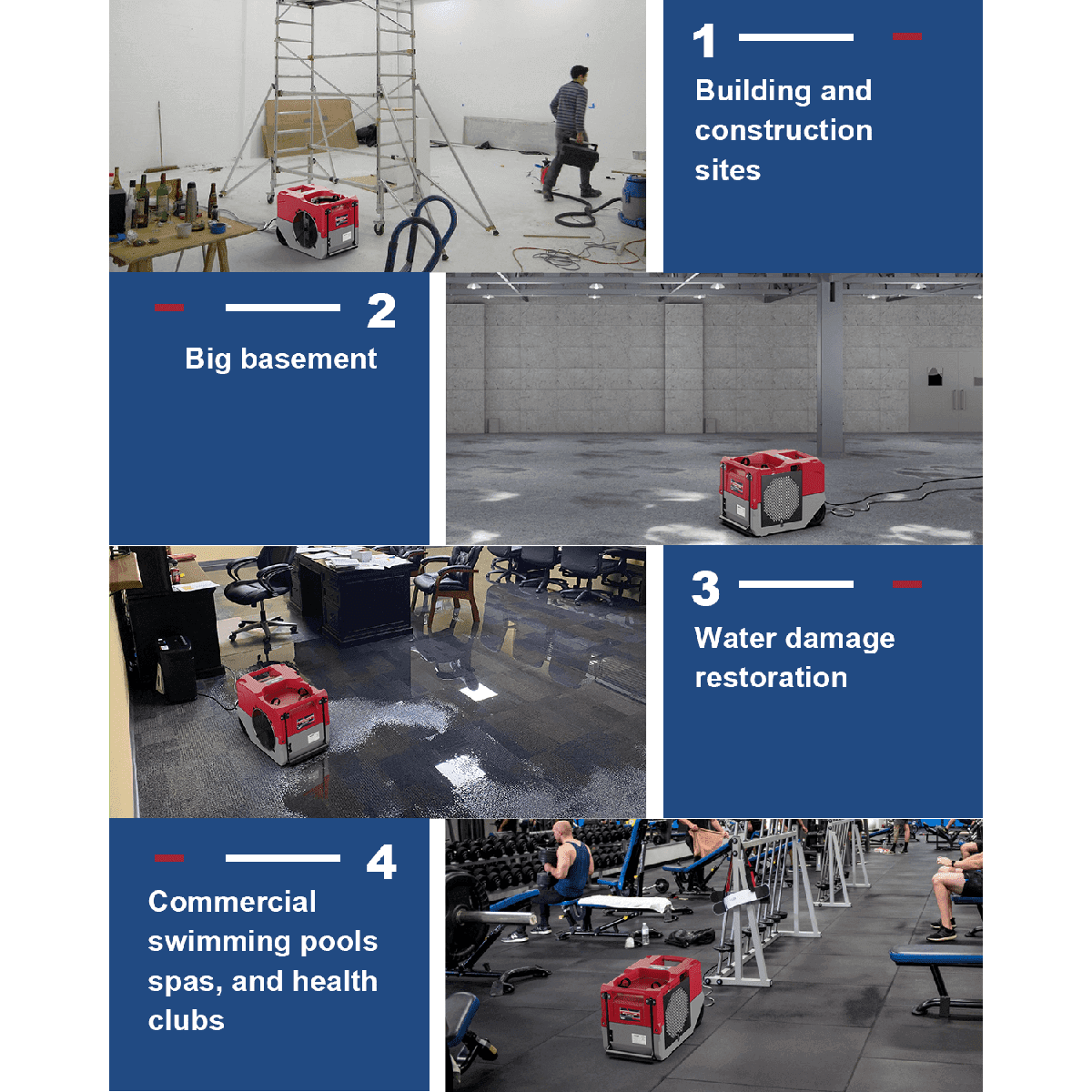 AlorAir Storm SLGR 1250X Smart Wi-Fi Commercial Dehumidifier - red - locations