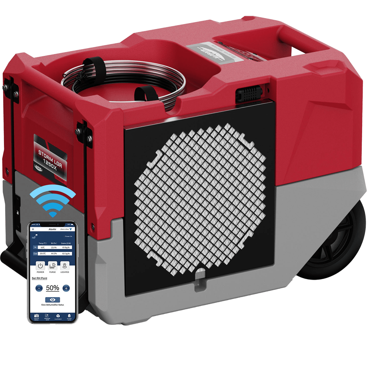 AlorAir Storm SLGR 1250X Smart Wi-Fi Commercial Dehumidifier - red - main