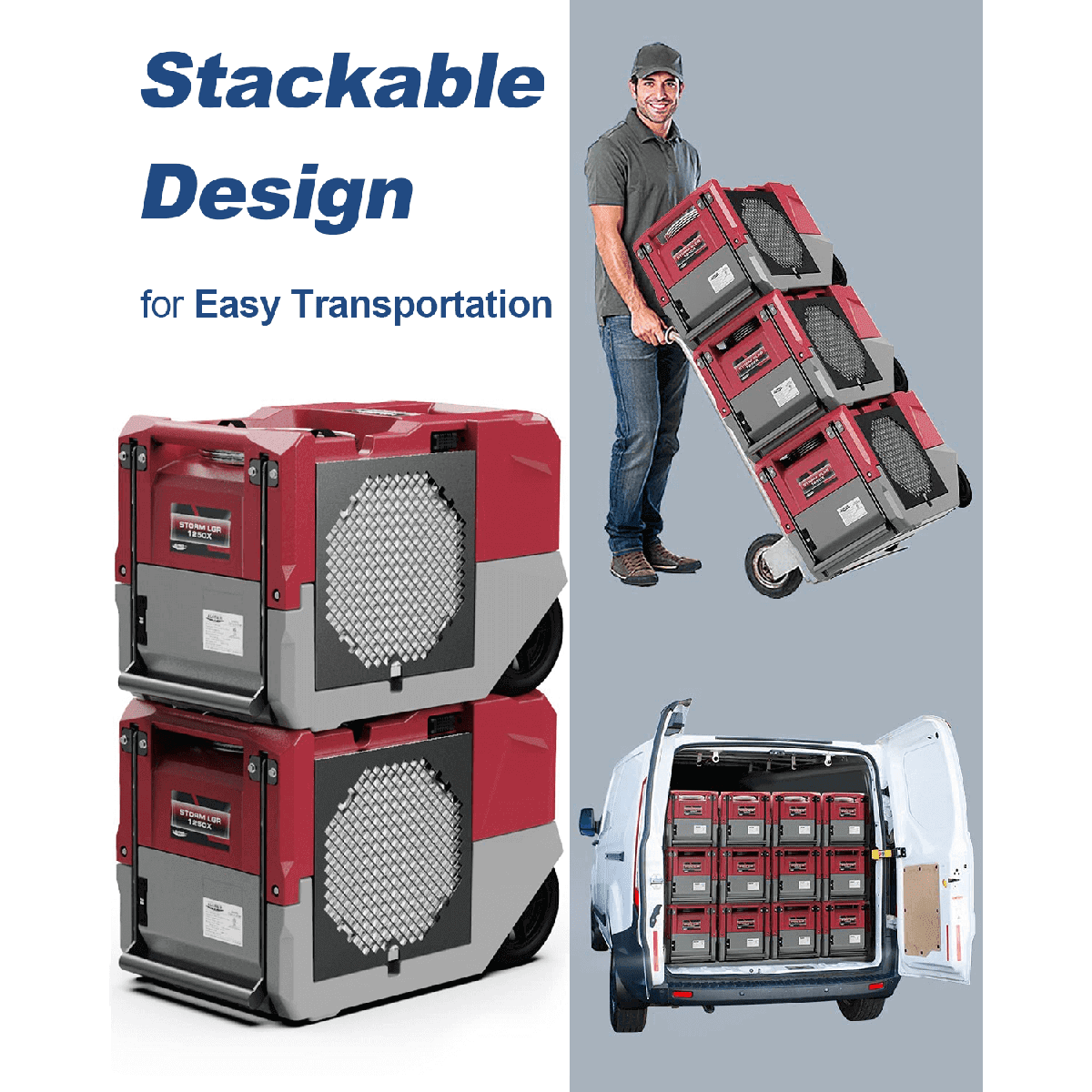 AlorAir Storm SLGR 1250X Smart Wi-Fi Commercial Dehumidifier - red - stackable