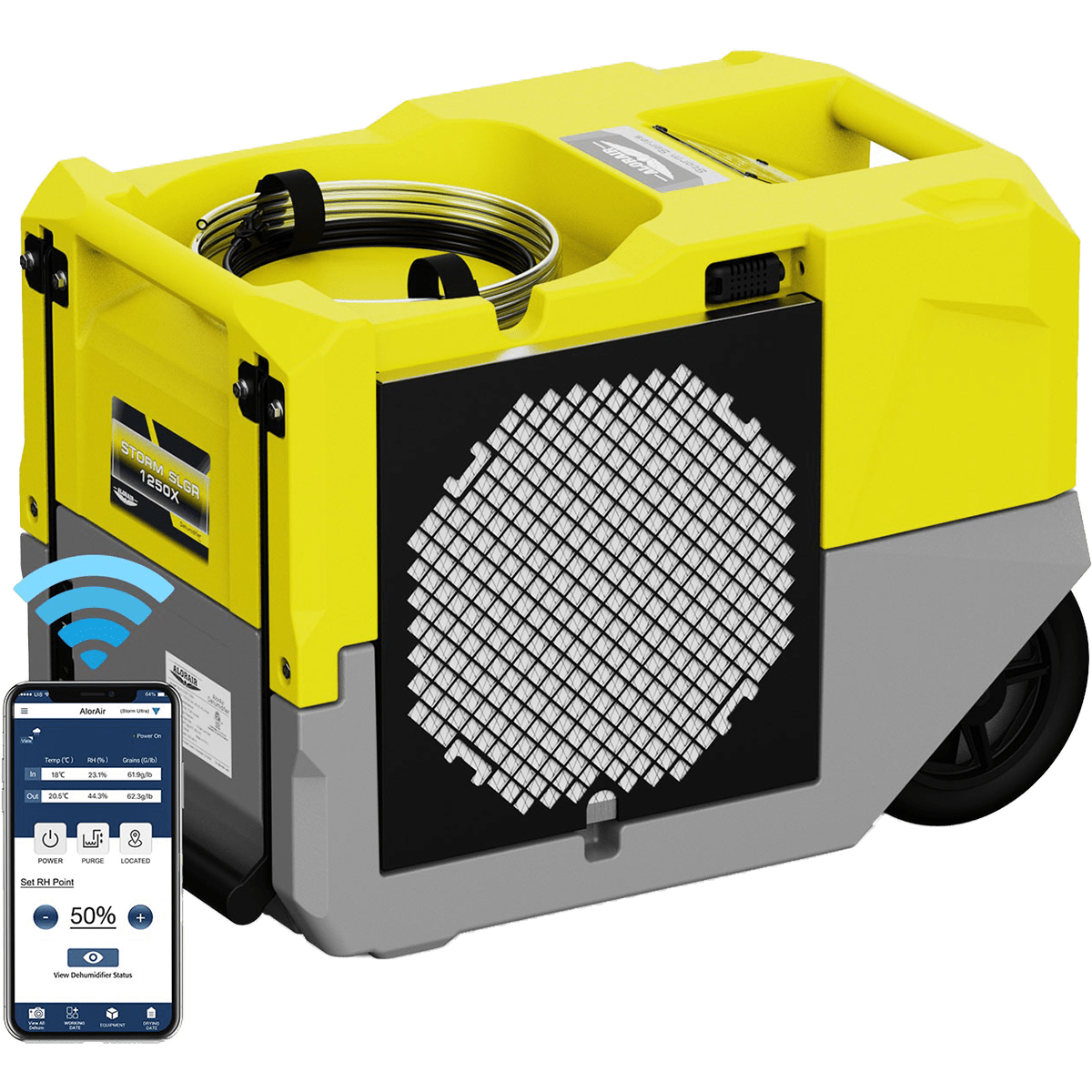 AlorAir Storm SLGR 1250X Smart Wi-Fi Commercial Dehumidifier - yellow - main