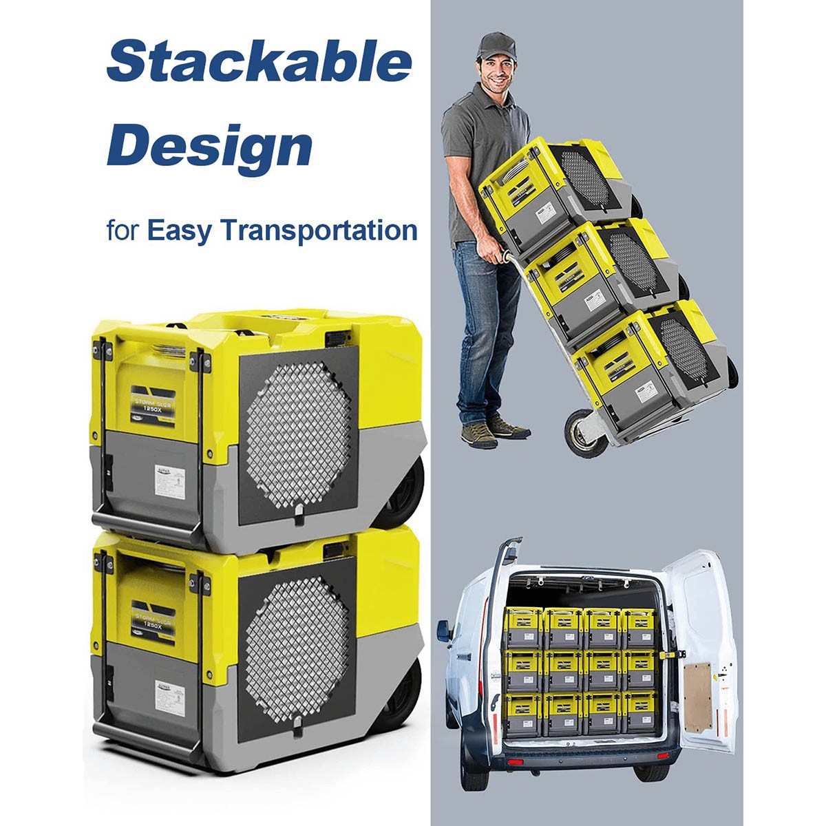 AlorAir Storm SLGR 1250X Smart Wi-Fi Commercial Dehumidifier - yellow - stackable