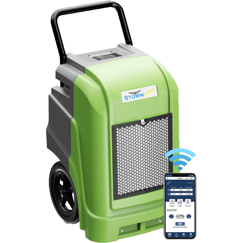 AlorAir Storm Ultra Commercial Dehumidifier - Green with Phone