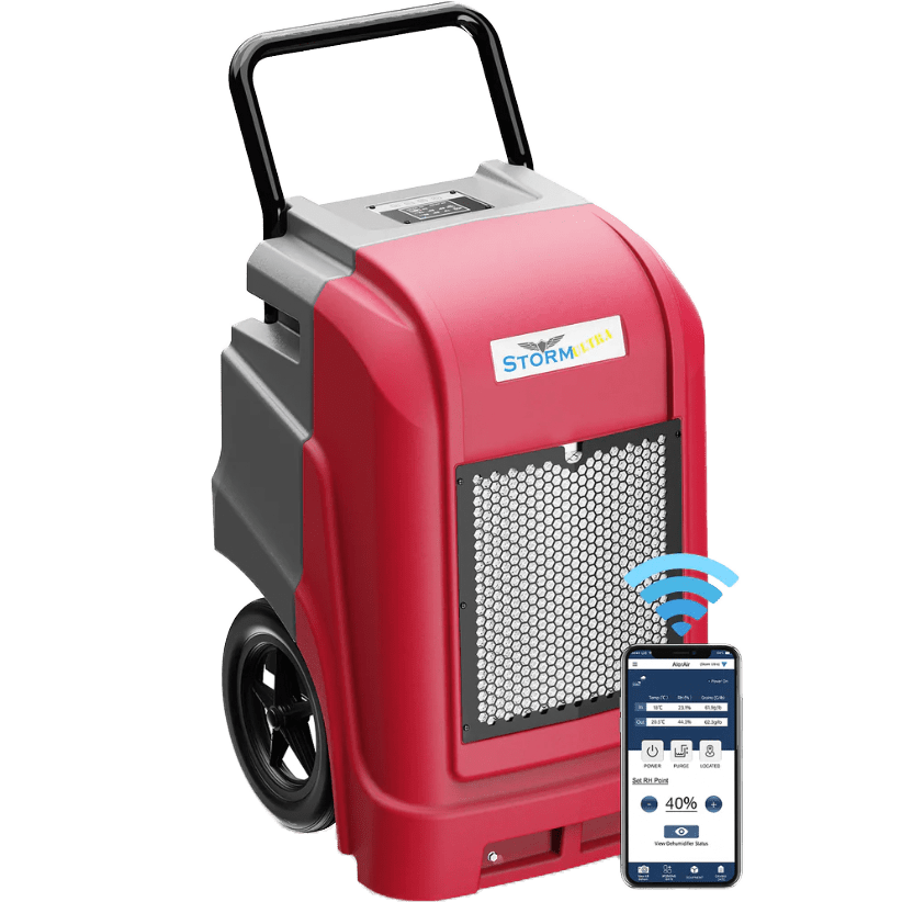 AlorAir Storm Ultra Commercial Dehumidifier - Red with Phone