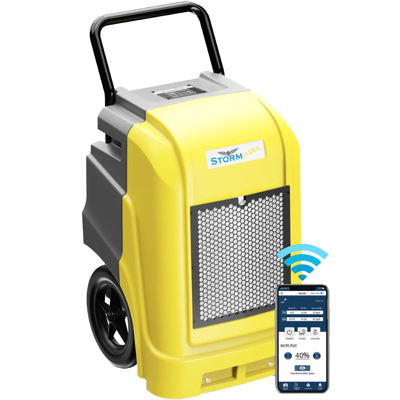 AlorAir Storm Ultra Commercial Dehumidifier - Yellow with Phone