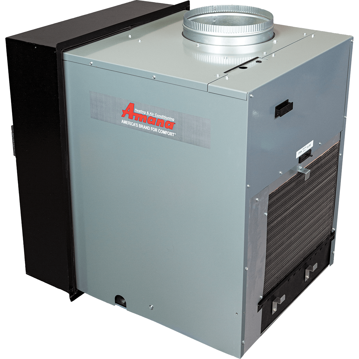 Amana 11,000 BTU Vertical Terminal Air Conditioner w/ Heat Pump - Front Angle with Adapter