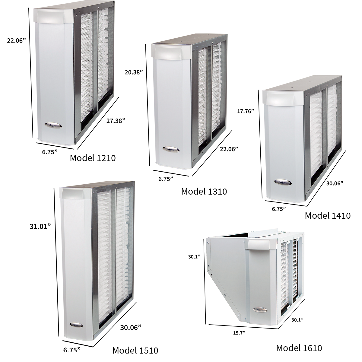 Aprilaire 1000 Series Whole House Air Cleaners - Dimensions