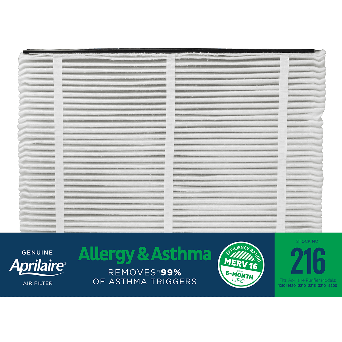 Aprilaire 216 MERV 16 Allergy & Asthma Replacement Filter (20x25)