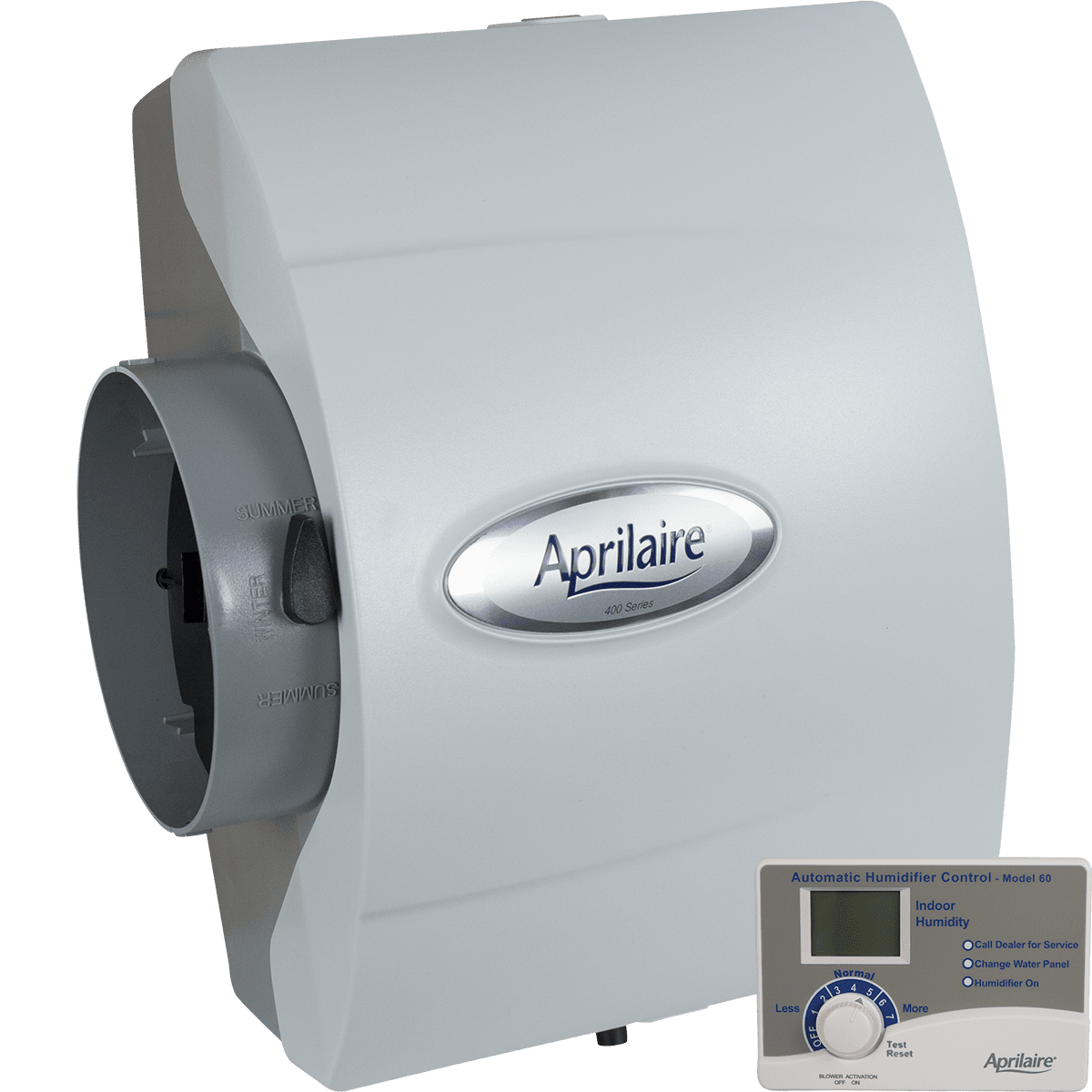 Aprilaire Model 400 Drainless Bypass Humidifier - automatic controls