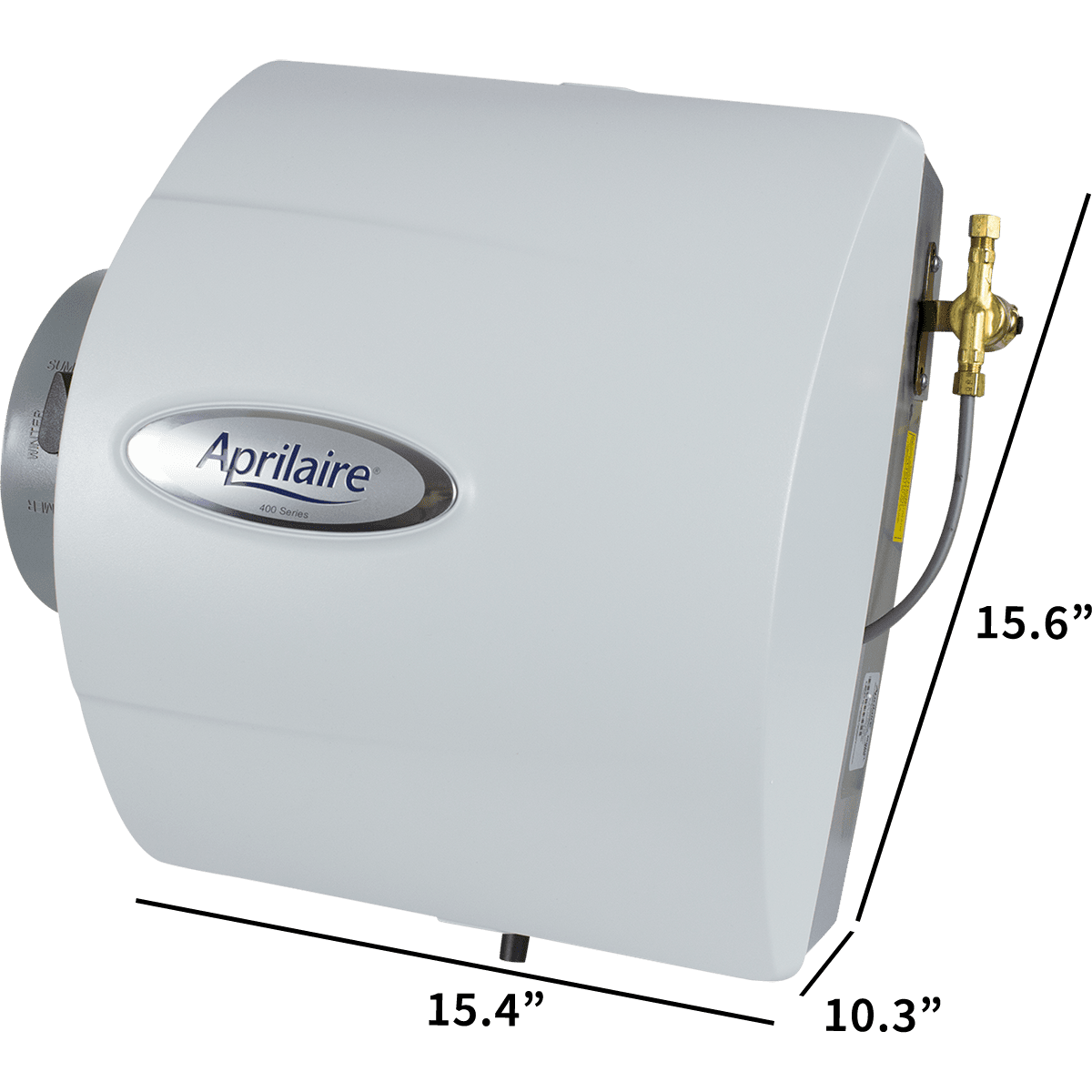 Aprilaire 400 Drainless Bypass Humidifier - dimensions