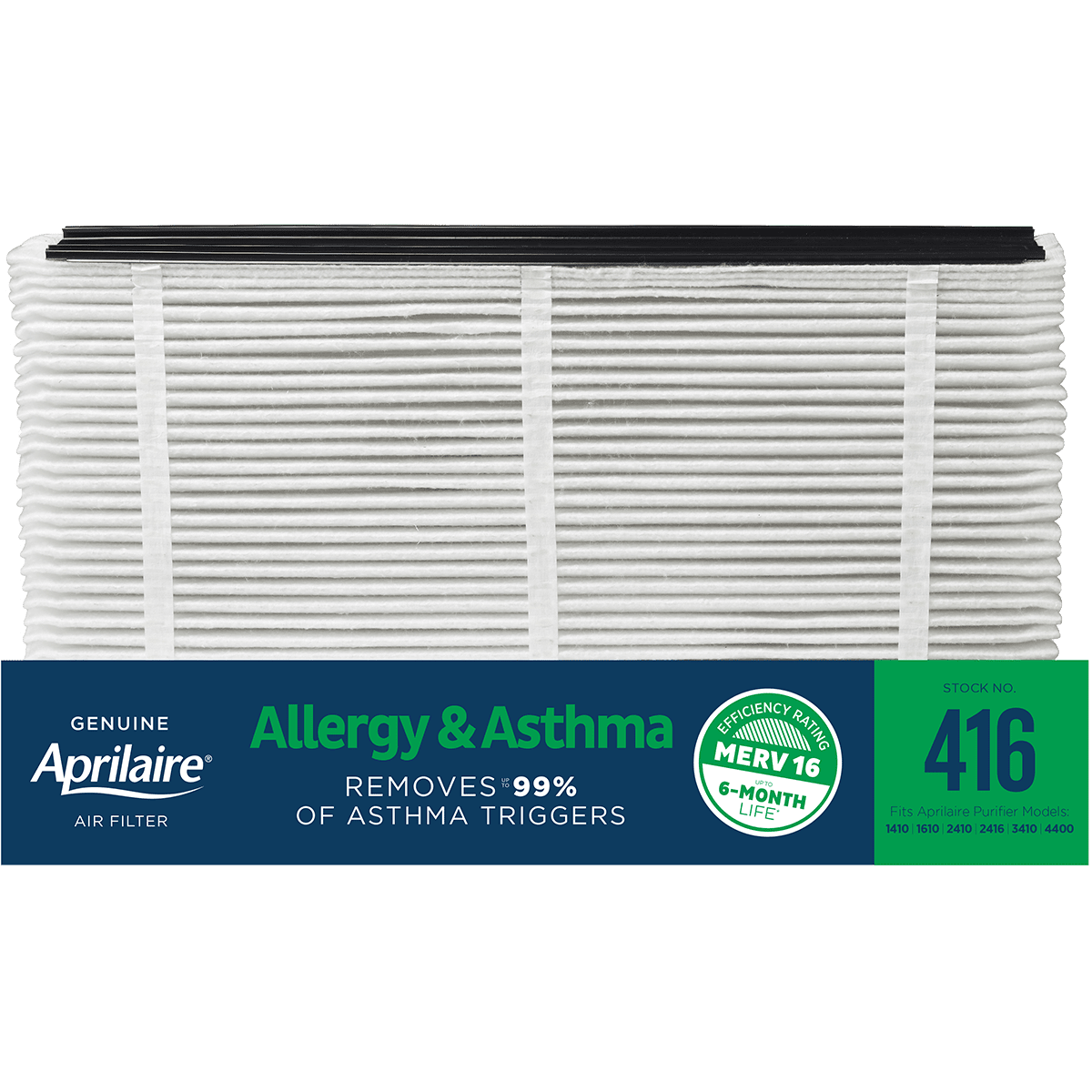 Aprilaire 416 MERV 16 Allergy & Asthma Replacement Filter (16x25)
