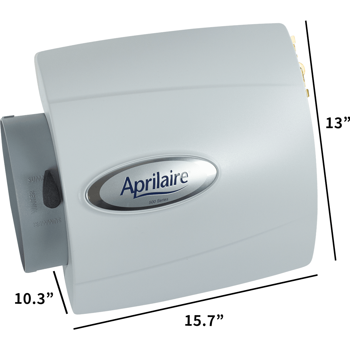 Aprilaire Model 500 Small Bypass Humidifiers - dimensions