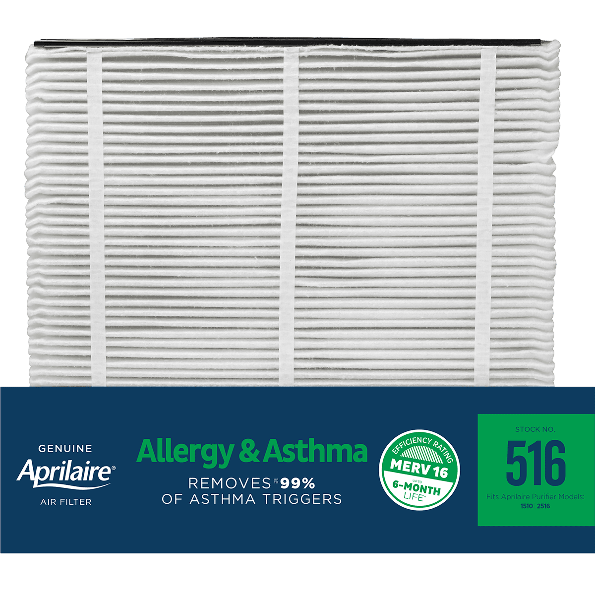 Aprilaire 516 MERV 16 Allergy & Asthma Replacement Filter (31x28)