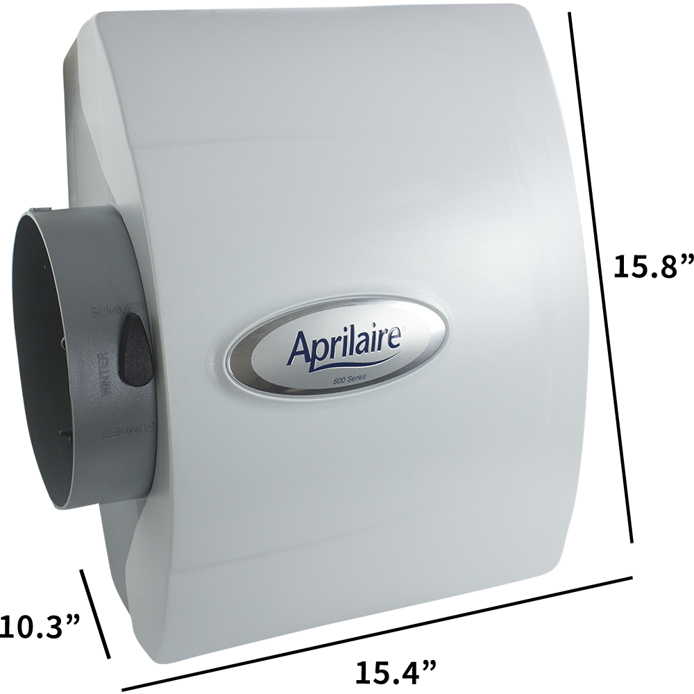 Aprilaire Model 600 Large Bypass Humidifiers - dimensions