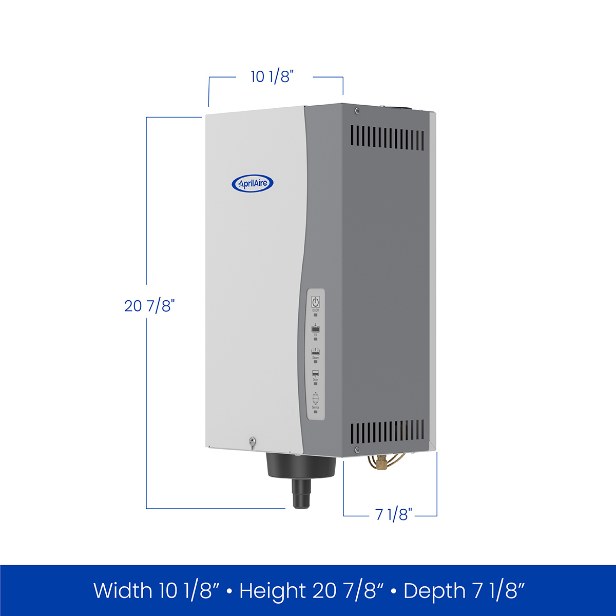 Aprilaire Model 800 Whole House Steam Humidifier - Dimensions