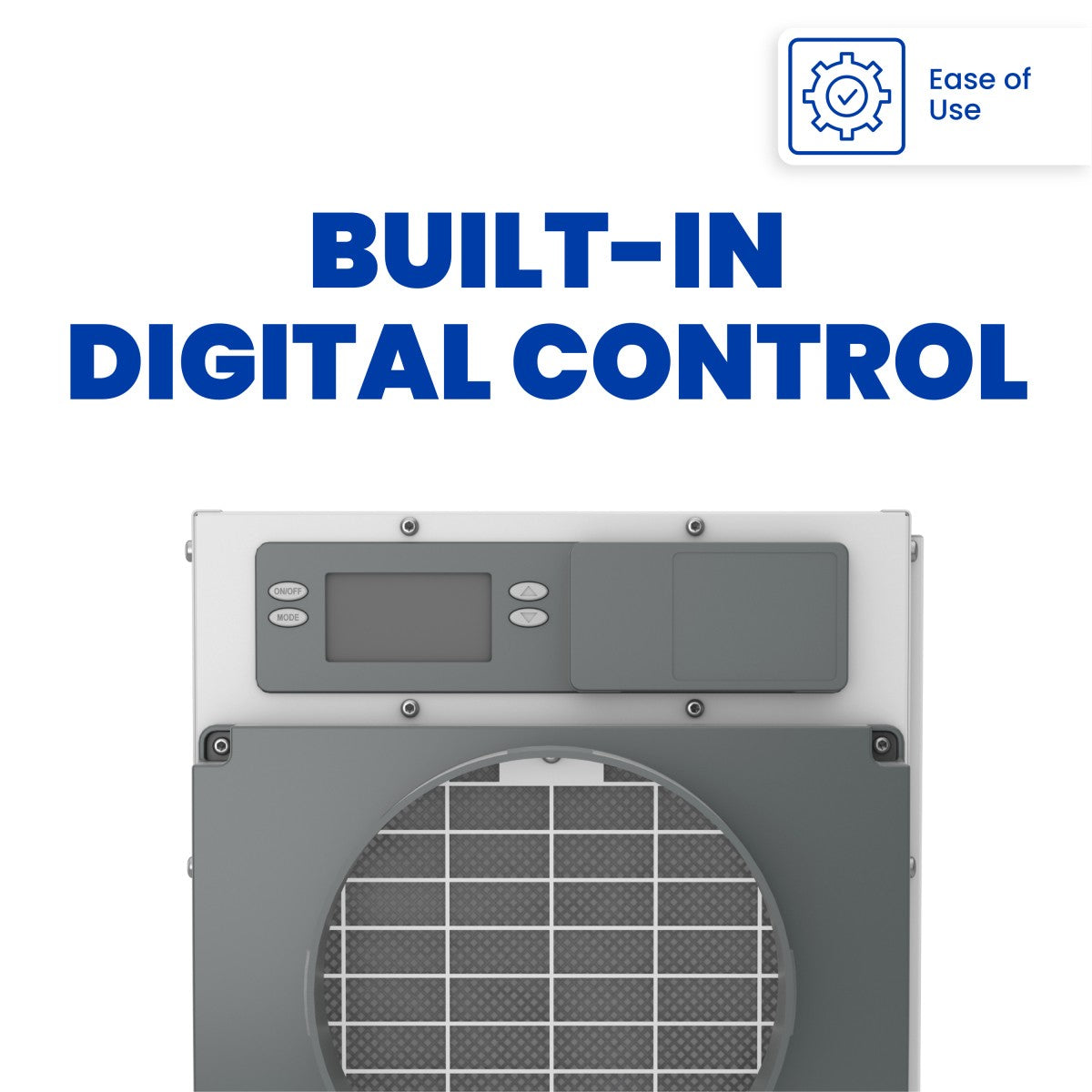 Aprilaire E070 70 Pint Dehumidifier - Digital Control Infographic