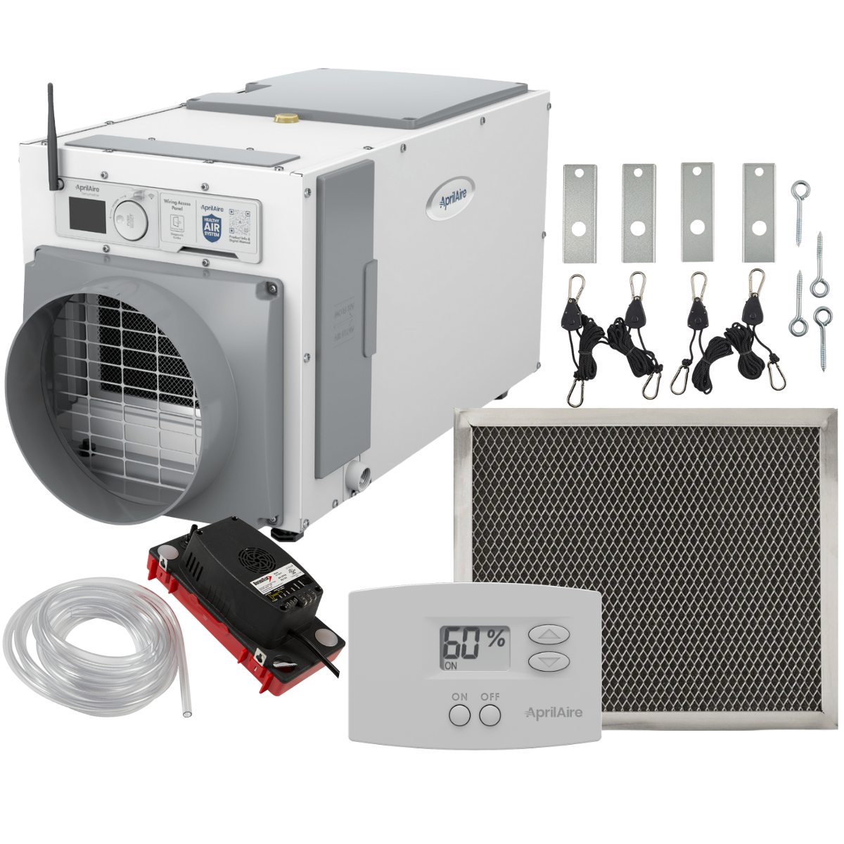 Aprilaire E080 80-Pint Energy Star Dehumidifier + Basement Package - w/ Wi-Fi