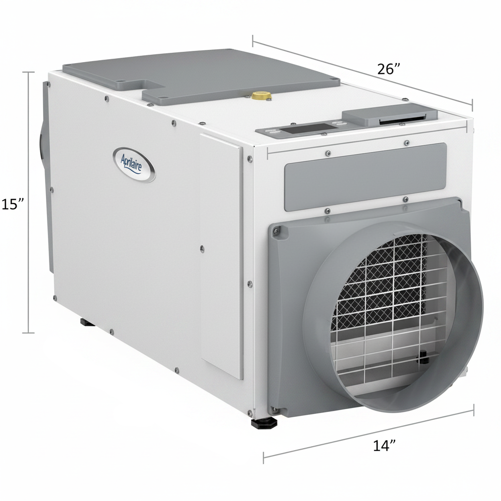 Aprilaire E080 80 Pint Energy Star Dehumidifier - Left Angle