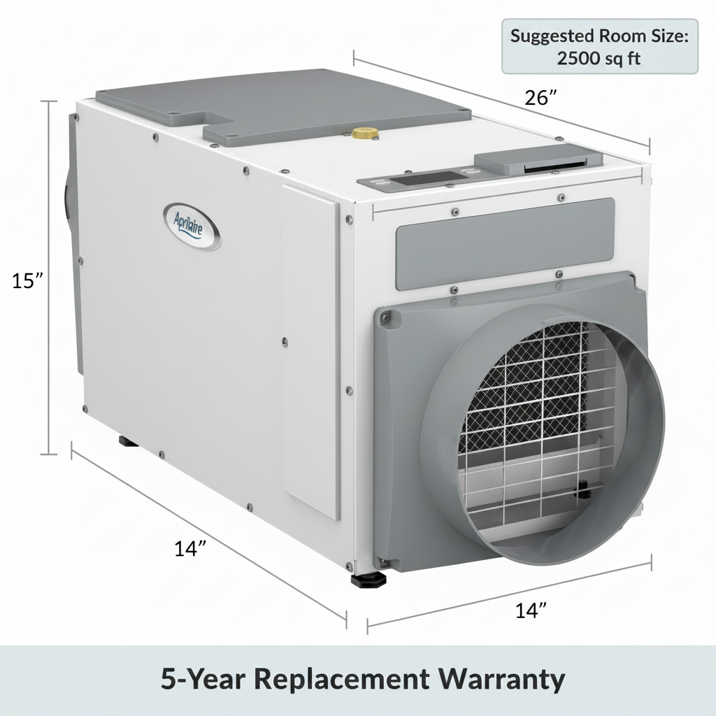 Aprilaire E080 80 Pint Energy Star Dehumidifier - Left Angle