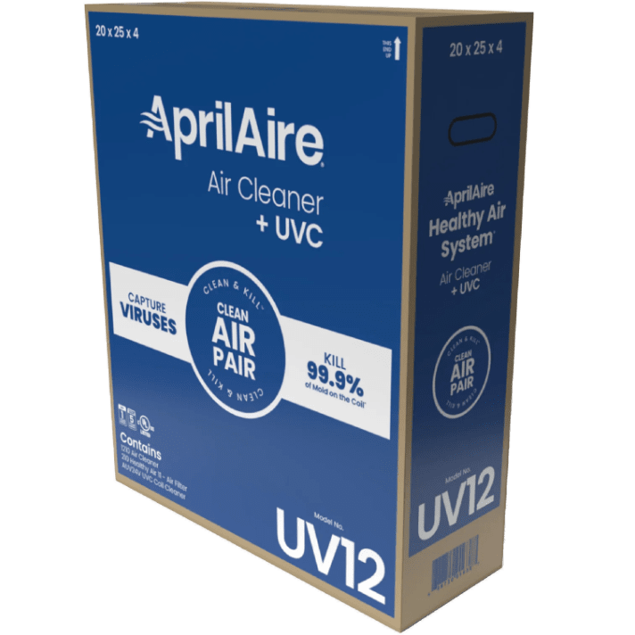 Aprilaire UV Clean Air Pair 1000 Series MERV 11 Whole House Air Cleaner - UV12 - Packaging