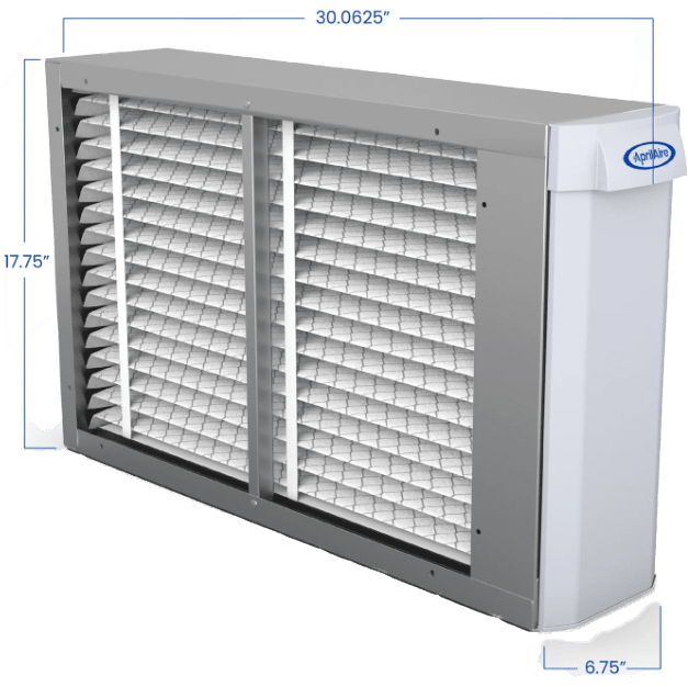 Aprilaire UV Clean Air Pair 1000 Series MERV 11 Whole House Air Cleaner - UV14 - Dimensions