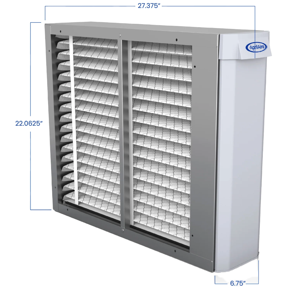 Aprilaire UV Clean Air Pair 2000 Series MERV 13 Whole House Air Cleaner - UV22 - Dimensions