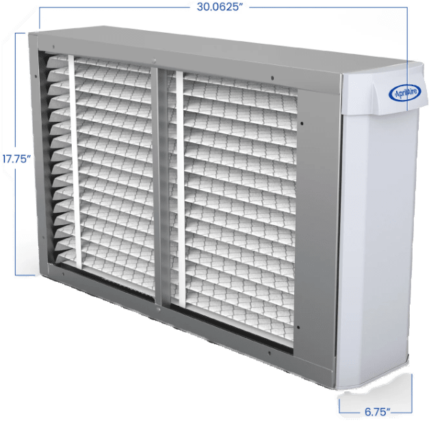 Aprilaire UV Clean Air Pair 2000 Series MERV 13 Whole House Air Cleaner - UV24 - Dimensions