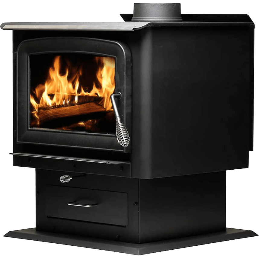 Ashley Hearth 2,500 Sq. Ft. Pedestal Wood Stove - Angle