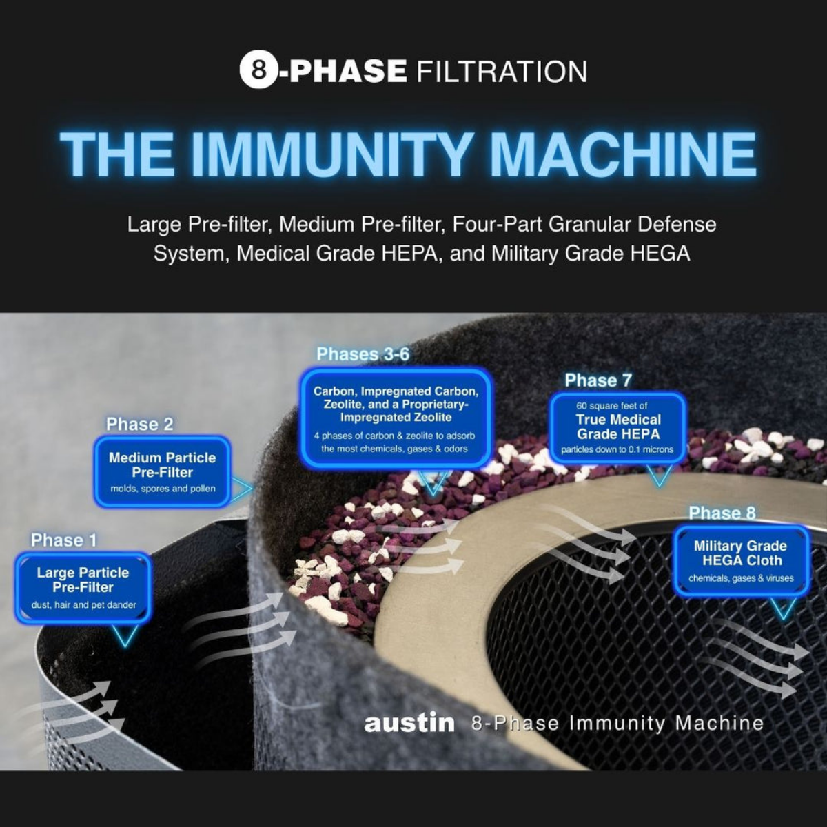 Austin Air Immunity Machine Replacement Filter - Infographic 1