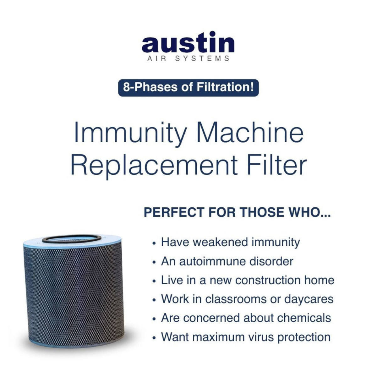 Austin Air Immunity Machine Replacement Filter - Infographic 3