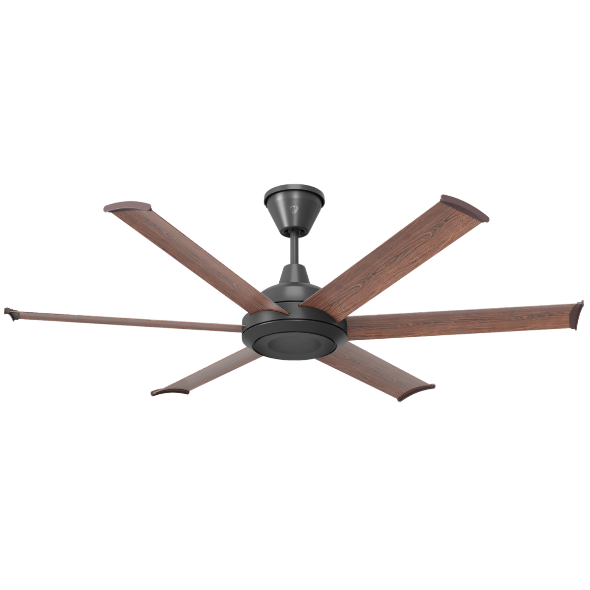 Big Ass Fans Bison 60 in. Smart Walnut Blades Universal Mount Ceiling Fan - Black Main
