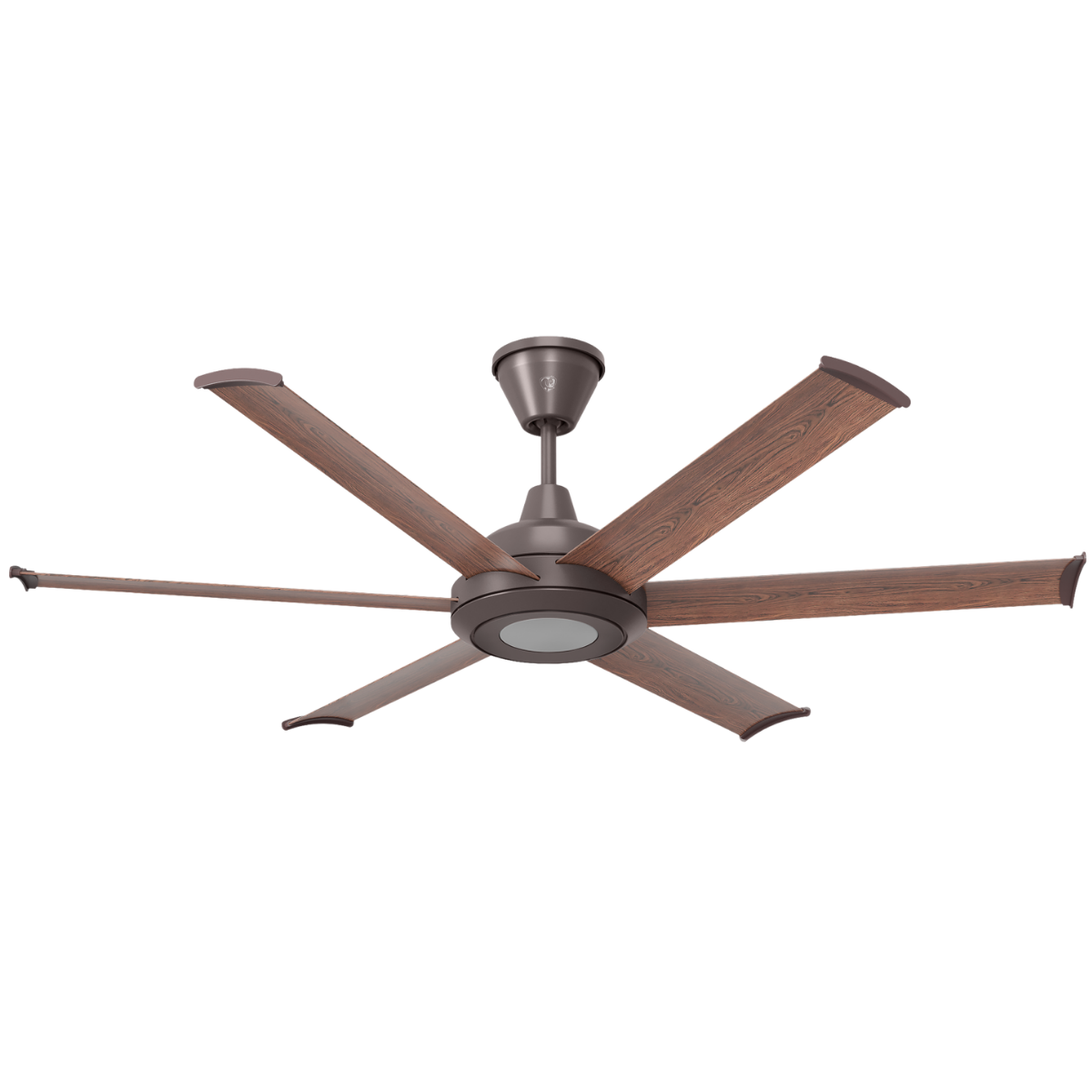 Big Ass Fans Bison 60 in. Smart Walnut Blades Universal Mount Ceiling Fan - Oil Rubbed Bronze w/ LED Lights