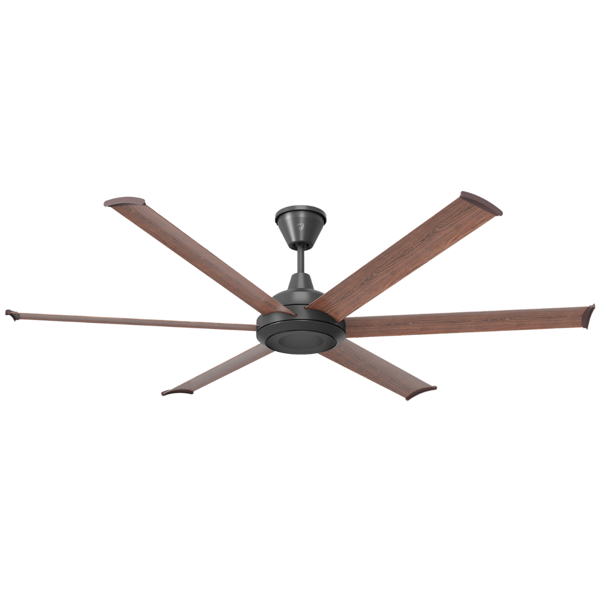 Big Ass Fans Bison 72 in. Smart Walnut Blades Universal Mount Ceiling Fan - Black Main
