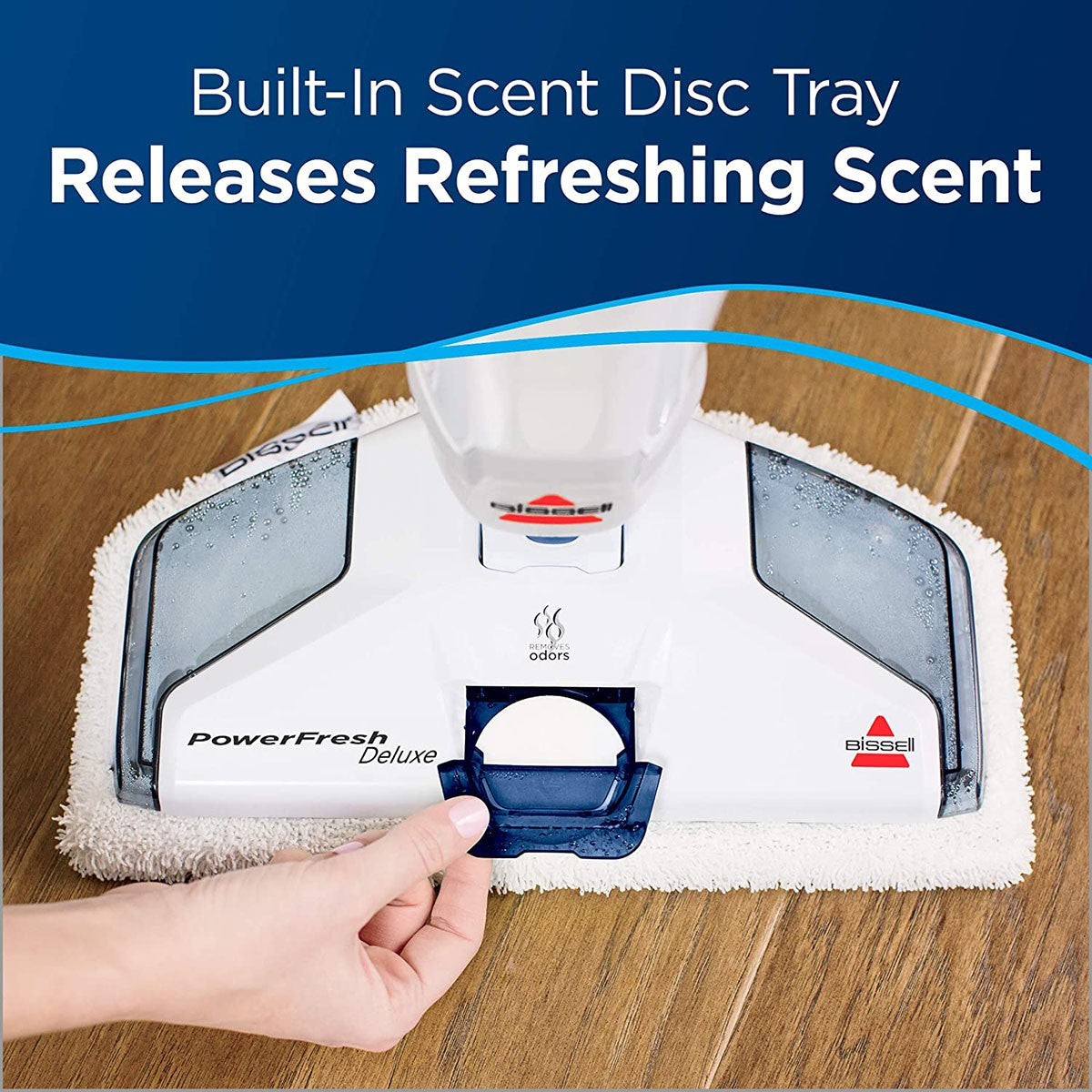 Bissell PowerFresh Deluxe Steam Mop - Fresh Scent Discs can be used with the mop.