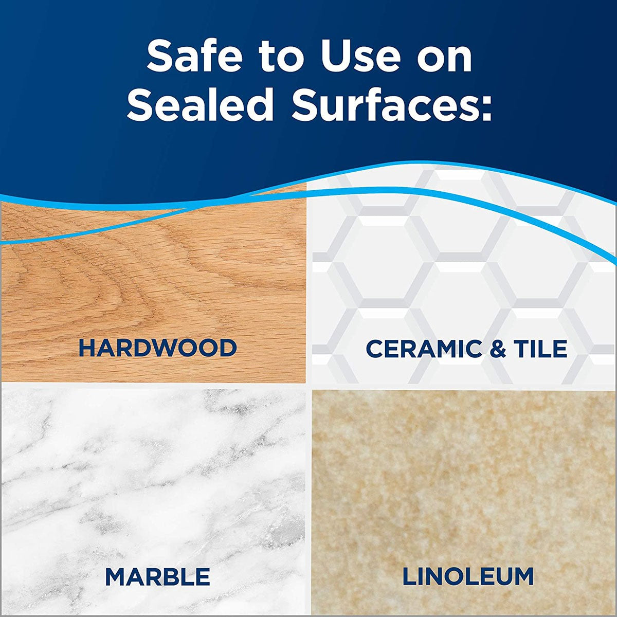 Bissell PowerFresh Deluxe Steam Mop - Can be used on sealed hardwood, tile, marble, and linoleum.