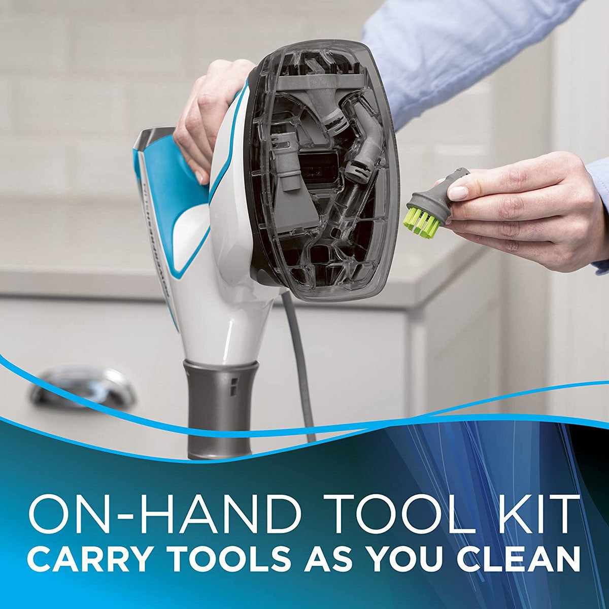 Bissell PowerFresh Slim 3-in-1 Steam Mop & Handheld Steam Cleaner - On-board Tool Storage