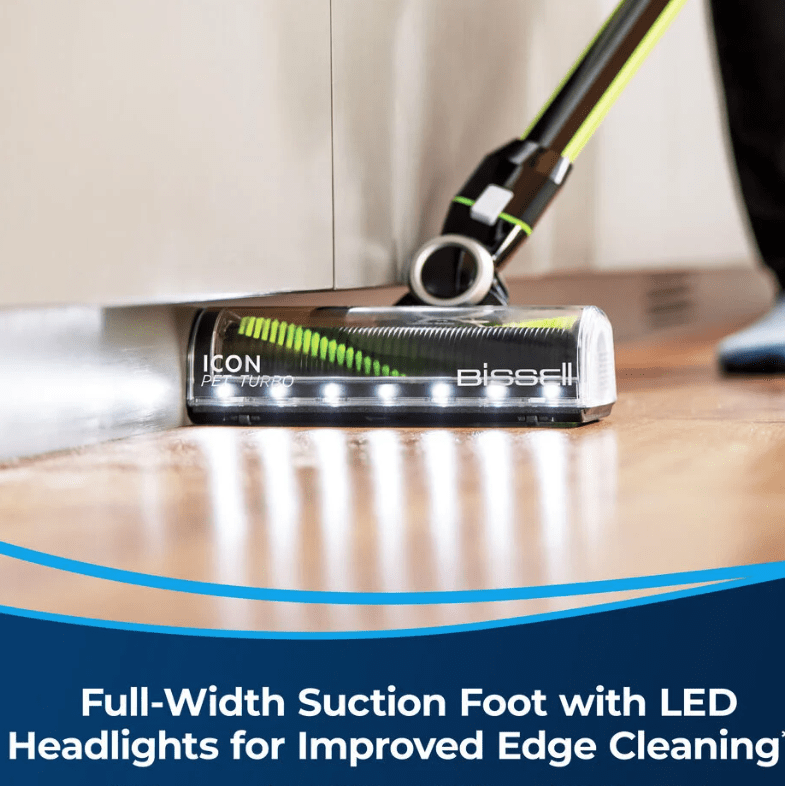 Bissell ICONPET Turbo Edge Lightweight Cordless Stick Vacuum, SMARTSEAL Allergen System, 50 Minute Runtime - Headlight