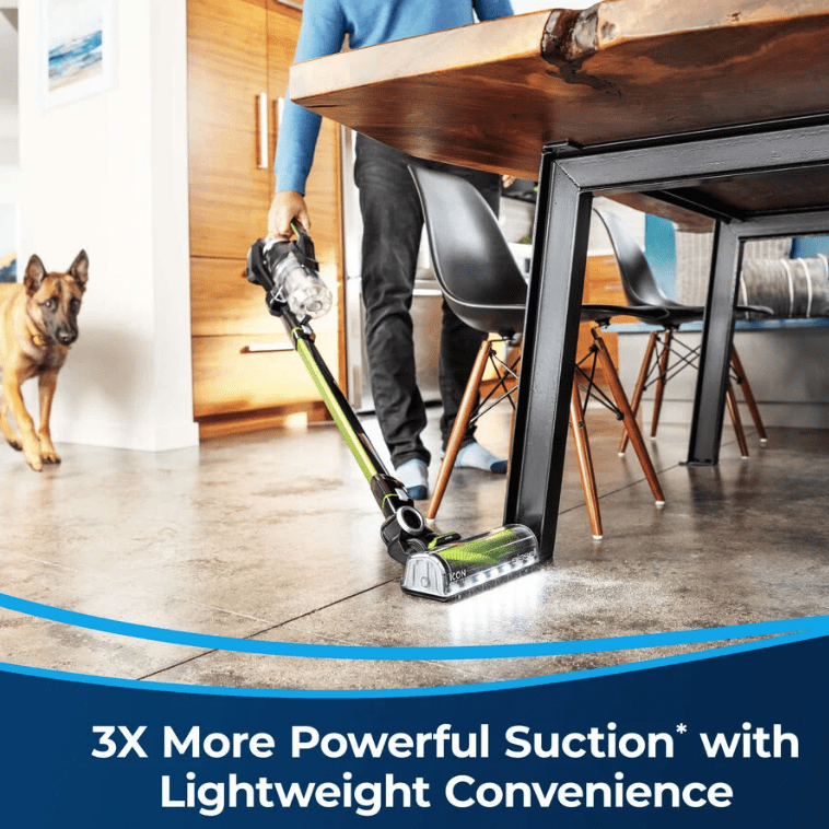 Bissell ICONPET Turbo Edge Lightweight Cordless Stick Vacuum, SMARTSEAL Allergen System, 50 Minute Runtime - Powerful Suction