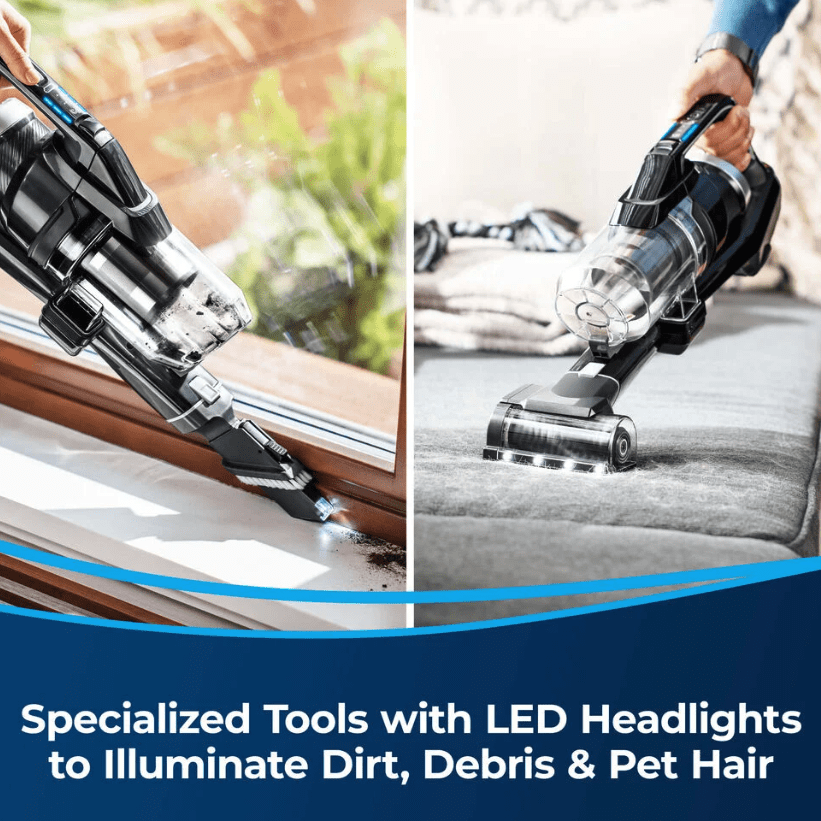 Bissell ICONPET Turbo Edge Lightweight Cordless Stick Vacuum, SMARTSEAL Allergen System, 50 Minute Runtime - Specialized Tools