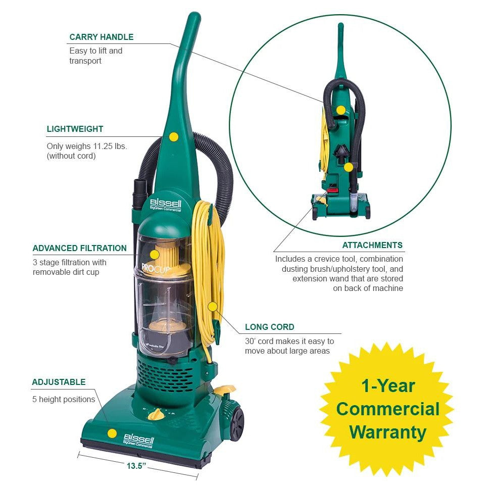 Bissell BigGreen ProCup Upright Commercial Vacuum