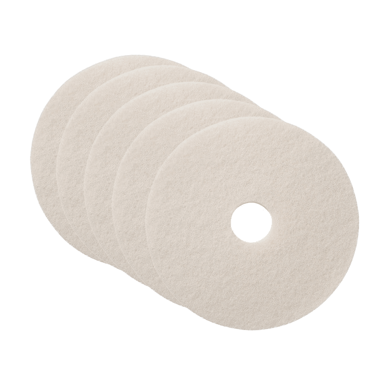 Bissell BigGreen 19-inch Pads and Scrubbers - White Polish Pad (Pack of 5)