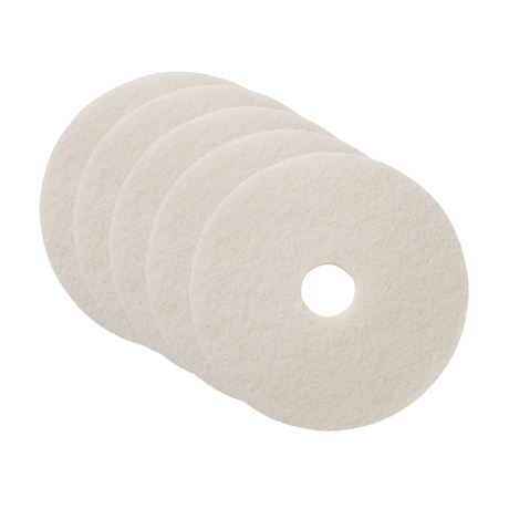 Bissell BigGreen 19-inch Pads and Scrubbers - White Polish Pad (Pack of 5)