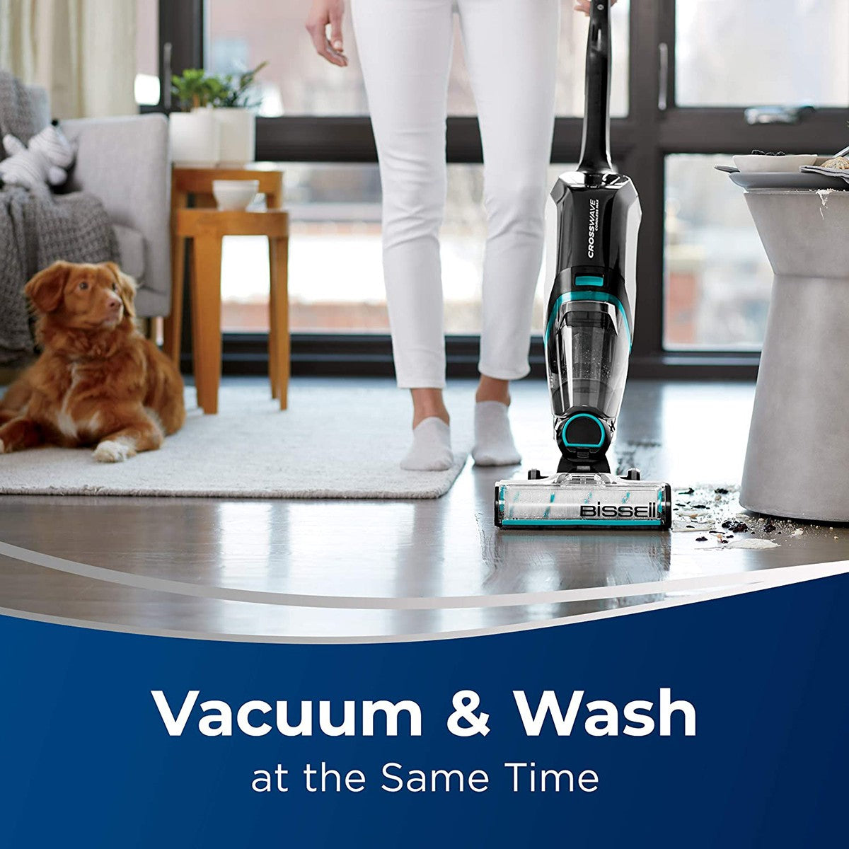 Bissell CrossWave Cordless Max Multi-Surface Wet/Dry Vac - Simultaneous Cleaning