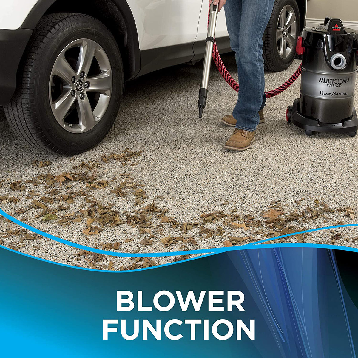 Bissell MultiClean Wet/Dry Auto Vacuum - Blower Function Graphic