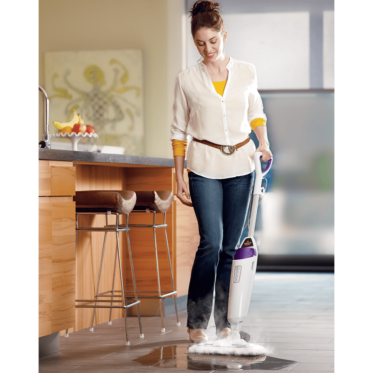 Bissell PowerFresh Pet Steam Mop - Steam Cleaning Kitchen Floor