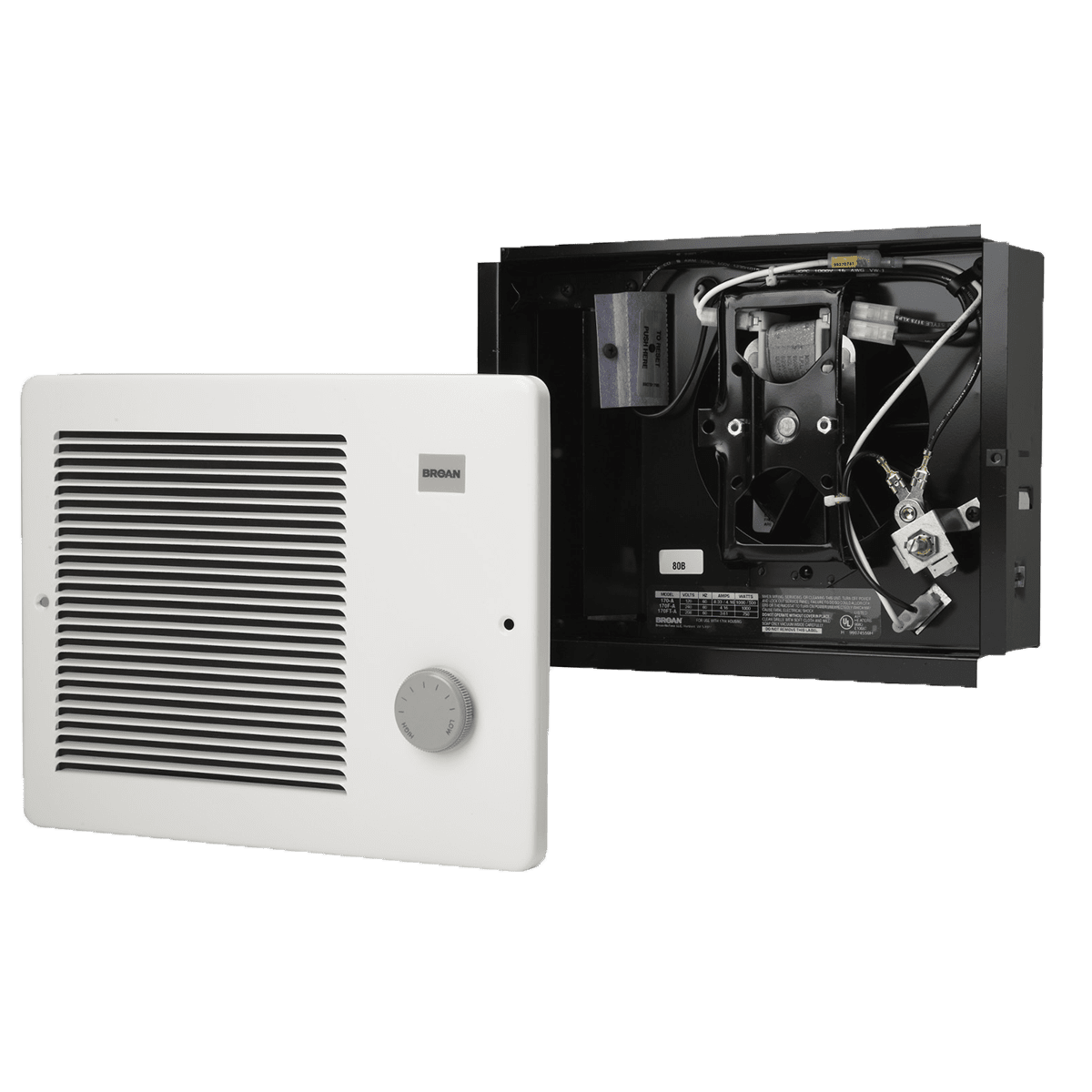 Broan 500/100W Wall Heater w/ Built-In Thermostat - Hardwire Kit