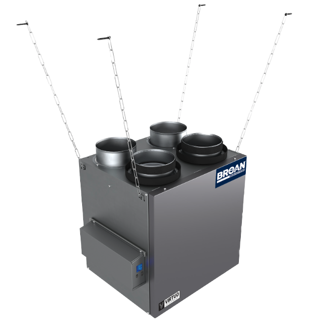 Broan AI Series 130 CFM Energy Recovery Ventilator - Top Ports - Hanging