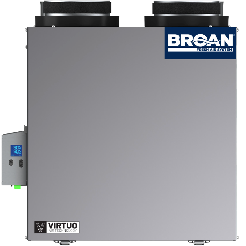 Broan AI Series 130 CFM Energy Recovery Ventilator - Top Ports - Side