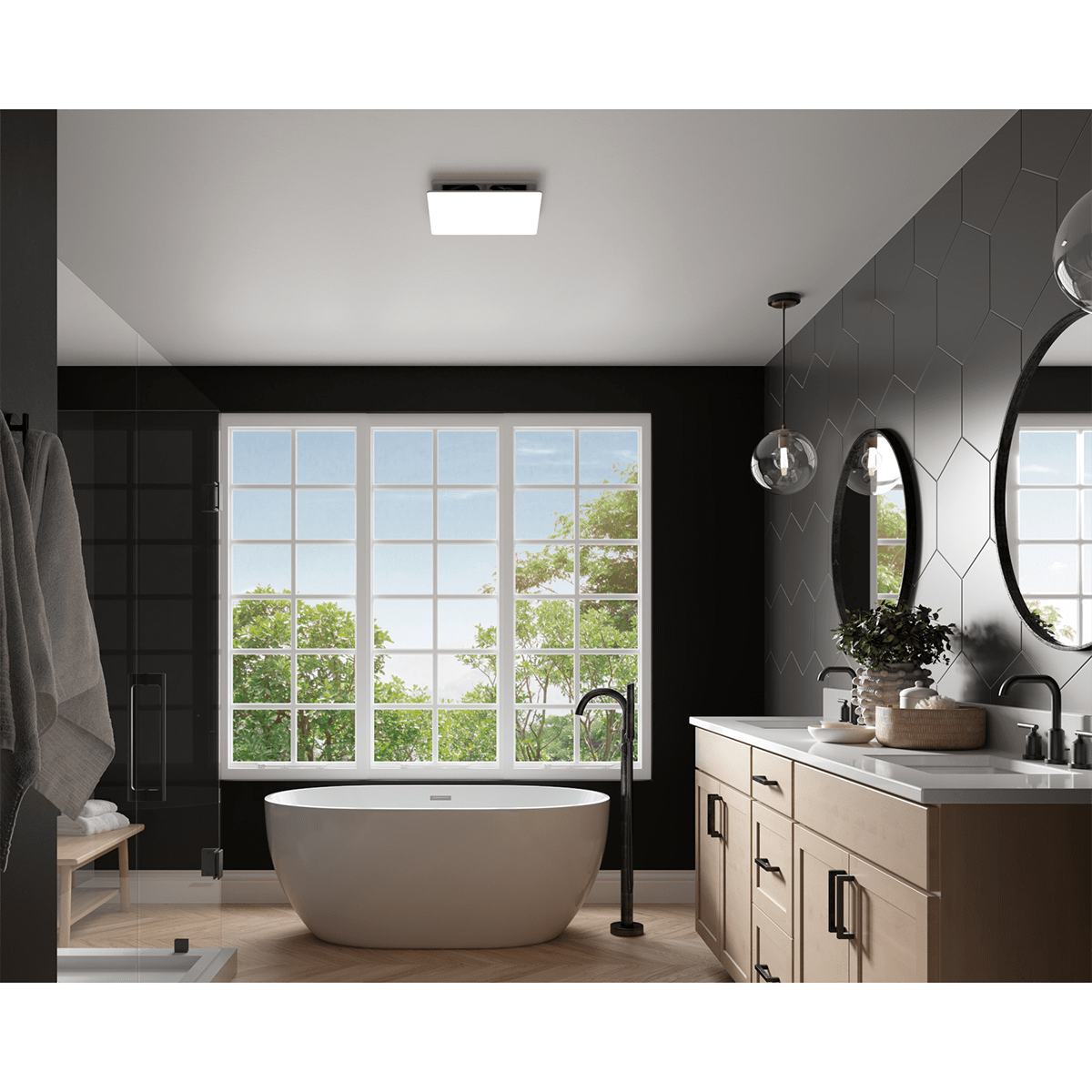 Broan EVOLVE Premium 50-80-110 CFM Bathroom Exhaust Fan - Lifestyle 1