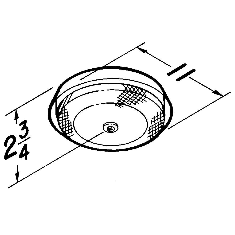 Broan 1250W Fan-Forced, Low-Profile Ceiling Heater - Dimensions